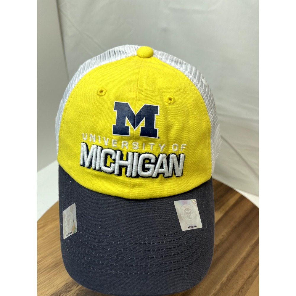 University of Michigan Wolverines Hat Cap Trucker Top of the World Yellow White